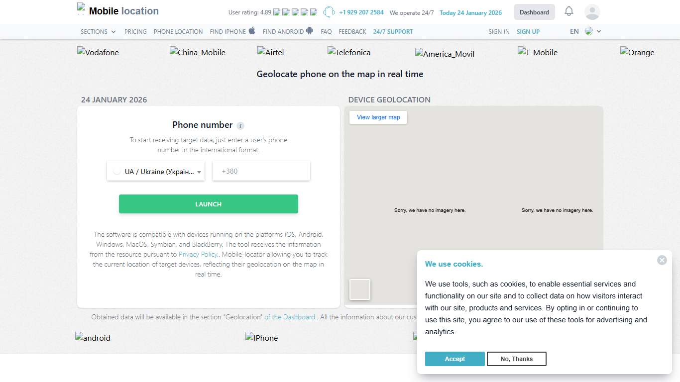 Mobile-Locator: Locate someone else online by phone number